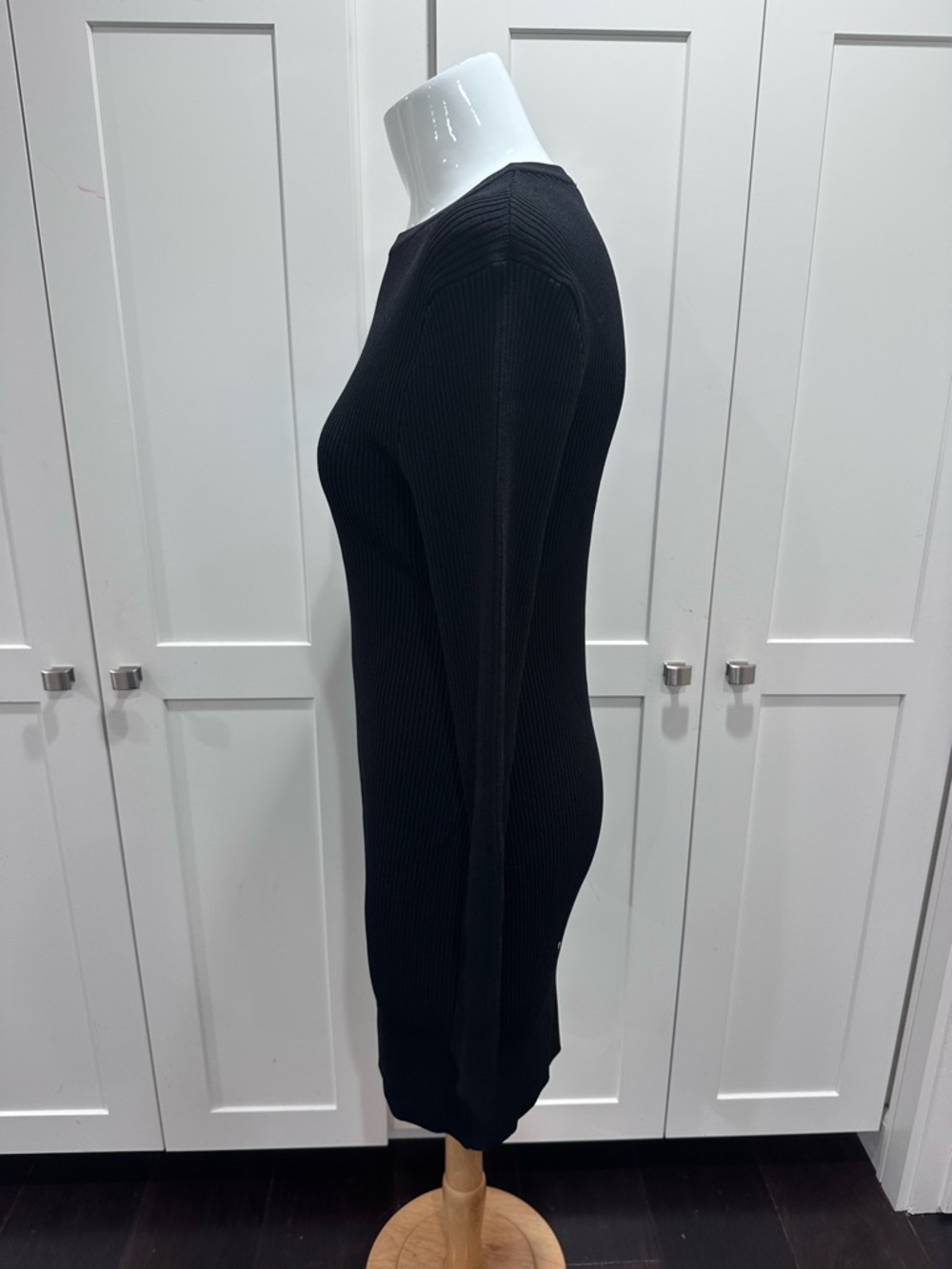 NWT GOOD AMERICAN Virgo long sleeve rib mini black dress size 2XL - Picture 5 of 8